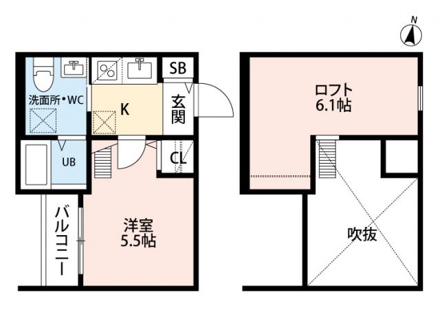 RIDEII ライドツー(1K/2階)の間取り写真