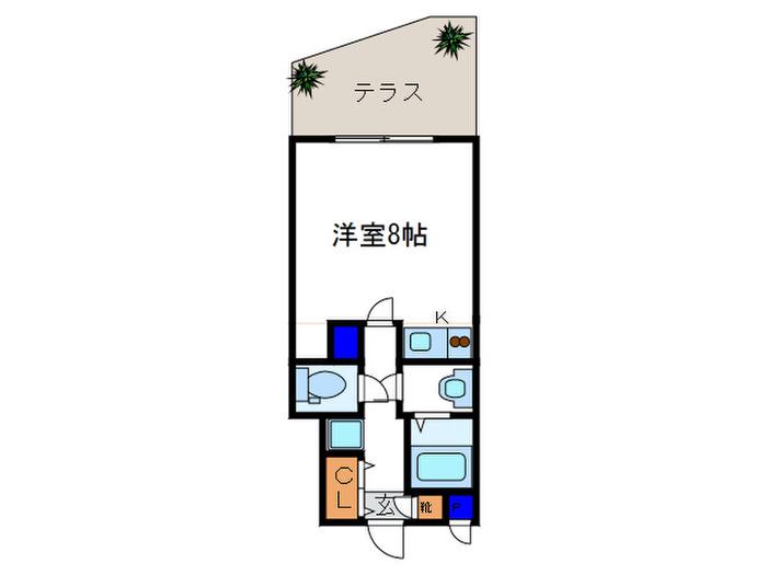 エリーフラッツ嵐山(1K/1階)の間取り写真