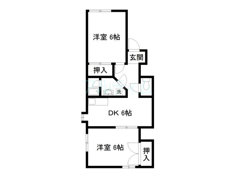 中井荘(2DK/1階)の間取り写真