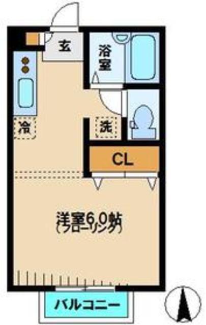 グレイシス阿佐谷 A棟(ワンルーム/1階)の間取り写真