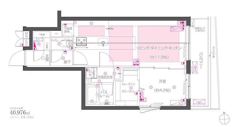 ZOOM荻窪(1LDK/2階)の間取り写真