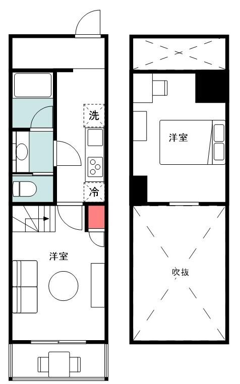 板橋マンション(1K/1階)の間取り写真