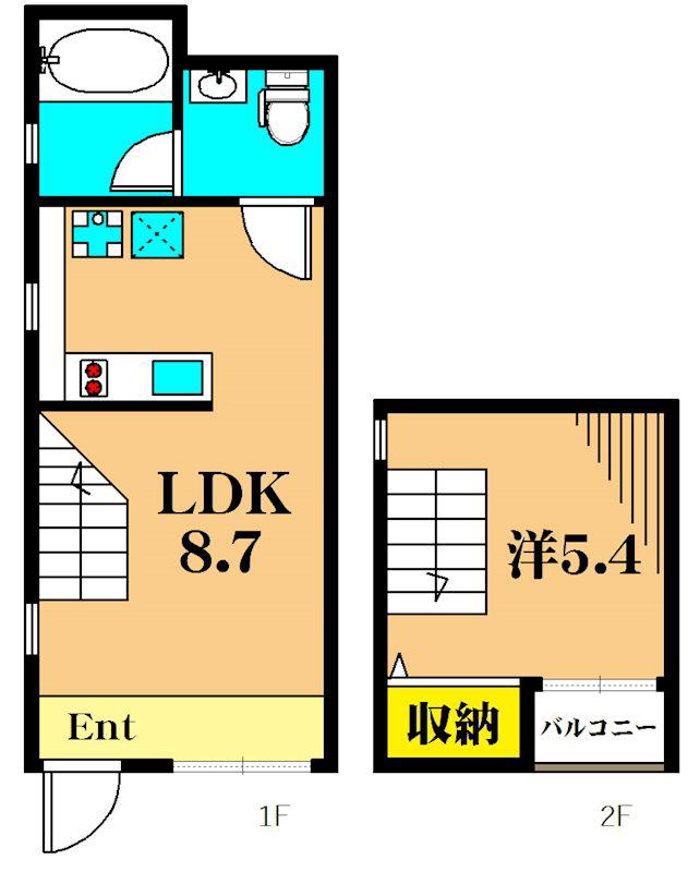 CORRIDOR(1LDK/1階)の間取り写真