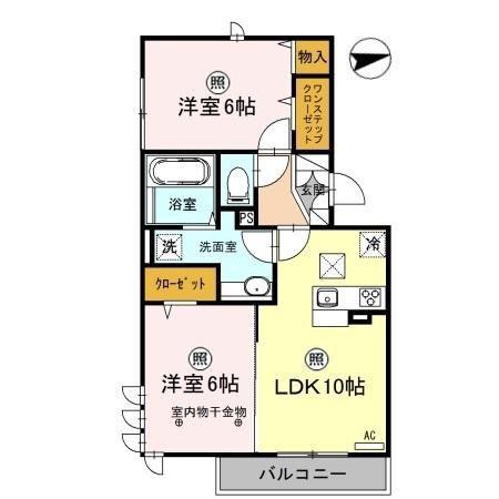 ロイジェントパークスレイクタウンIII J(2LDK/1階)の間取り写真