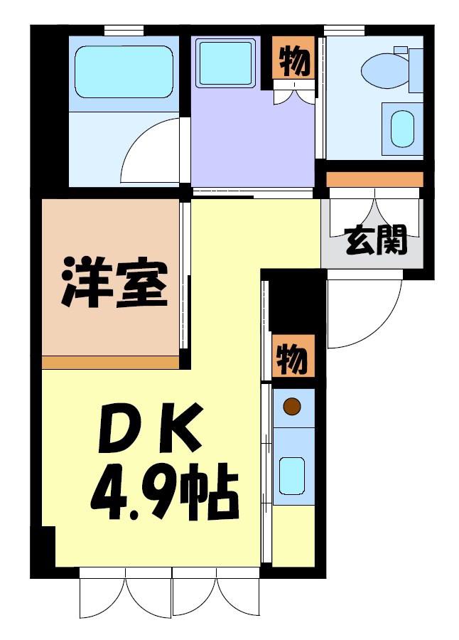 PLUMERIA鶴舞(1DK/2階)の間取り写真