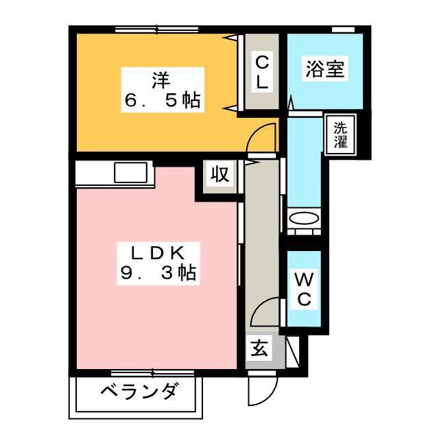 ロイヤルパークス(1LDK/1階)の間取り写真