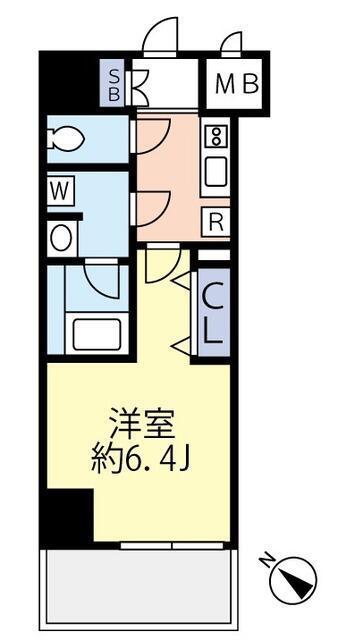 グランヴァンプレミアム新小岩(1K/11階)の間取り写真