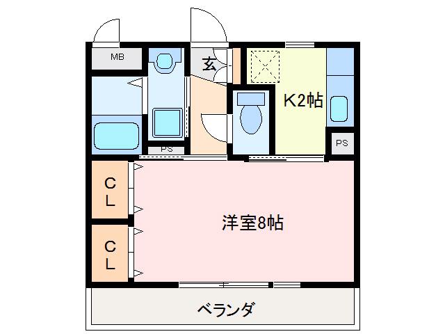 LILY(1K/3階)の間取り写真