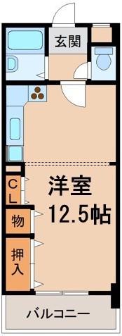フォルテ砂山南(ワンルーム/3階)の間取り写真