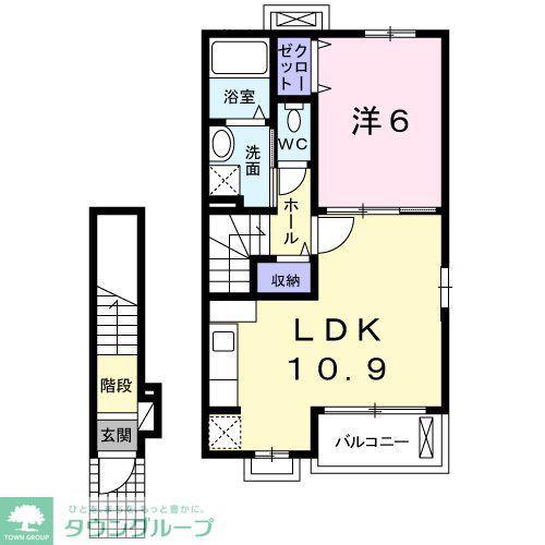アルドール(1LDK/2階)の間取り写真