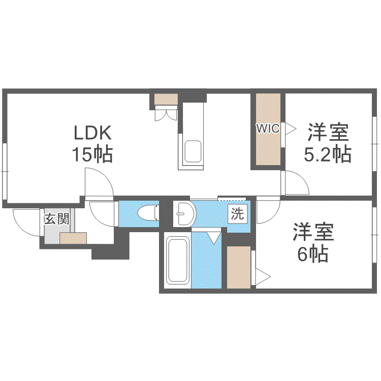 空彩 ソライロ(2LDK/1階)の間取り写真