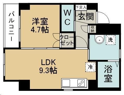 シャルム薬師堂ル・ポン(1LDK/2階)の間取り写真