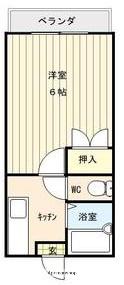 パルム中央(1K/5階)の間取り写真