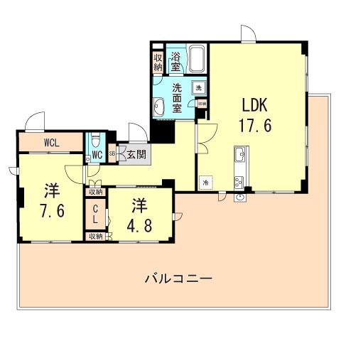 ステラハウス夙川(2LDK/6階)の間取り写真