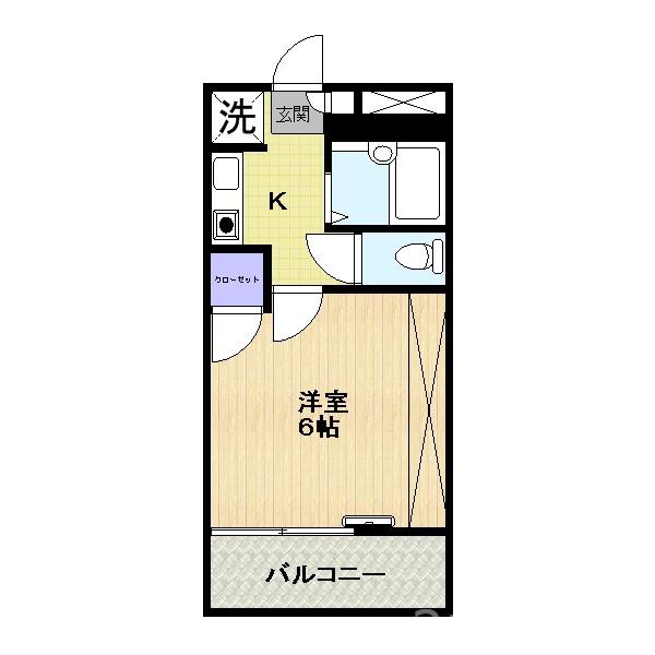 CASA TRINITY(1K/2階)の間取り写真