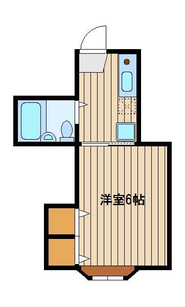 ケンコテージ(1K/2階)の間取り写真