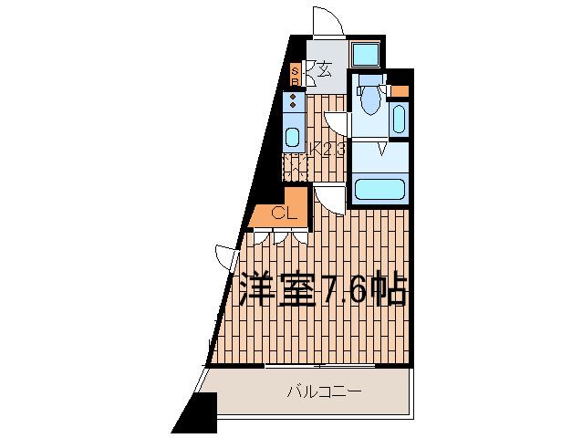 プラウドフラット三軒茶屋(1K/6階)の間取り写真
