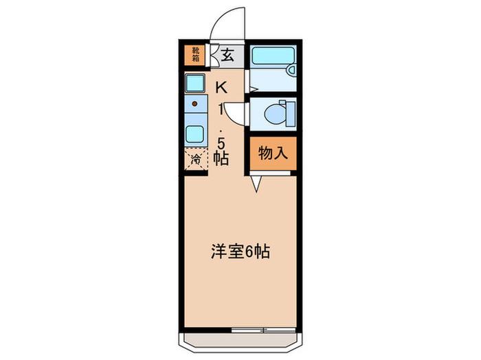 ファミリー経堂(1K/1階)の間取り写真