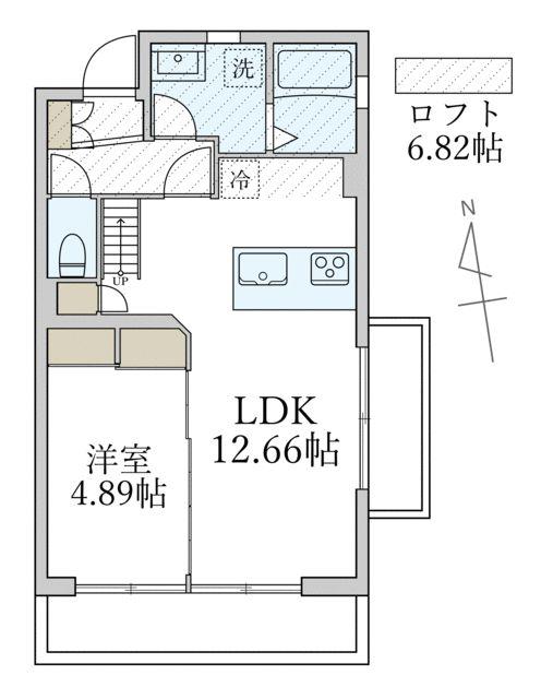 カンフローエンス・久地(1LDK/5階)の間取り写真