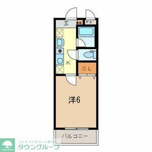 シャテロイワサキ(1K/2階)の間取り写真