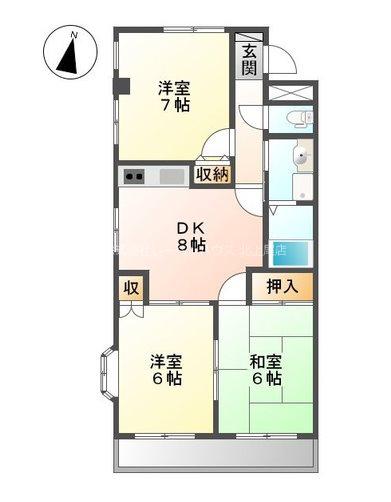 ライフシティホープ(3DK/4階)の間取り写真