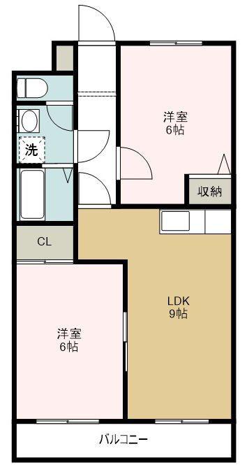 ナーセリーY(2LDK/1階)の間取り写真