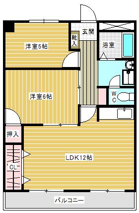 新潟昭和ビル(2LDK/2階)の間取り写真