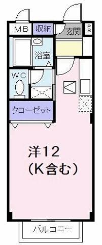 アビタシオン勝瑞C(ワンルーム/1階)の間取り写真