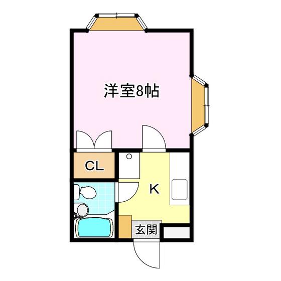 サンライズ赤木(1K/2階)の間取り写真
