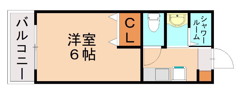 クリスタルI(1K/1階)の間取り写真