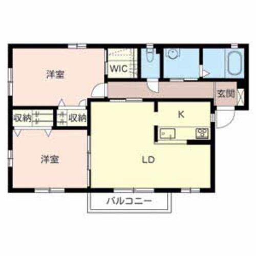 メゾンコートK2(2LDK/2階)の間取り写真
