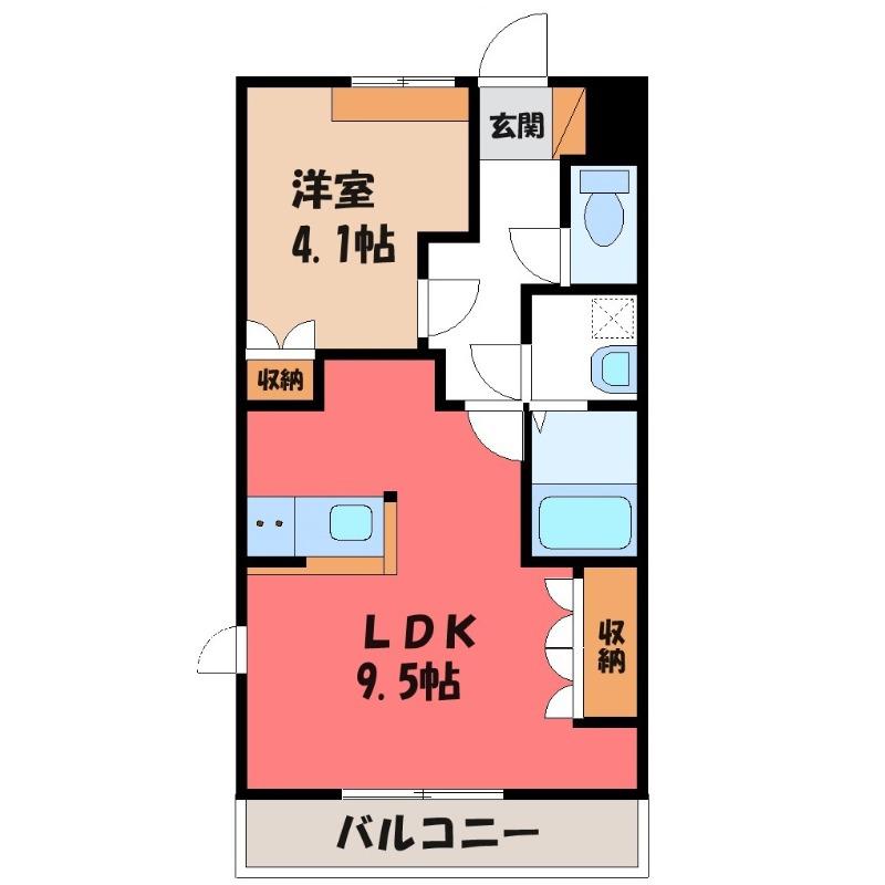 サンガーデン(1LDK/2階)の間取り写真