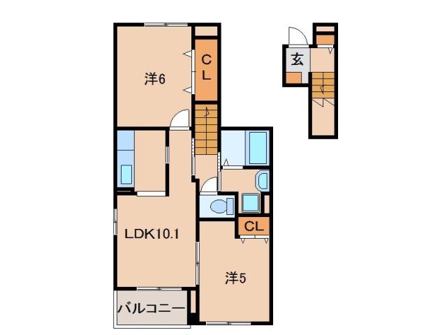 メゾンソフィア(2LDK/2階)の間取り写真