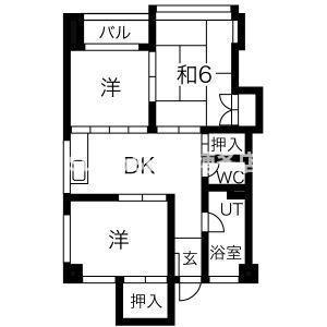 昭代コーポ(3DK/4階)の間取り写真