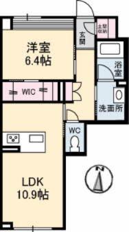 ソレイユコート中仙道(1LDK/2階)の間取り写真