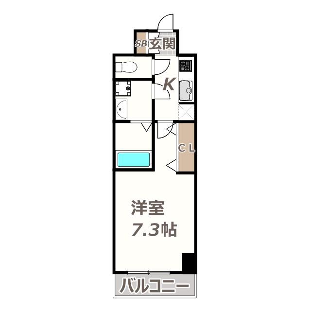 サンシルク阿倍野(1K/4階)の間取り写真