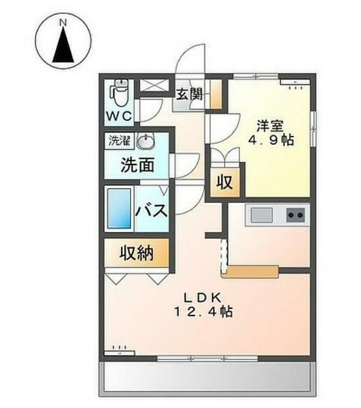 東武伊勢崎線 新伊勢崎駅 徒歩43分 2階建 築19年(1LDK/2階)の間取り写真