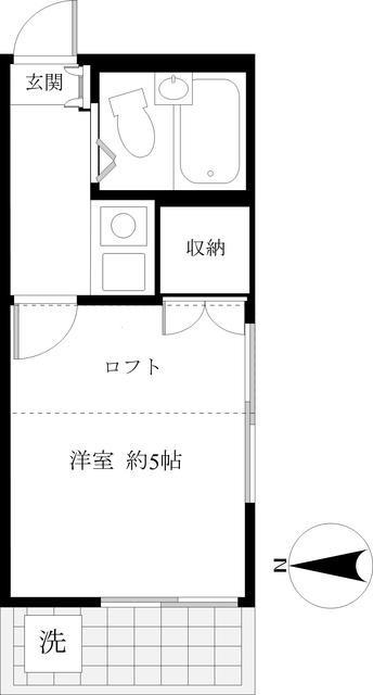 サンフラワー中井(1K/1階)の間取り写真