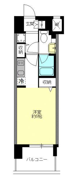 レグラス横浜吉野町(ワンルーム/11階)の間取り写真