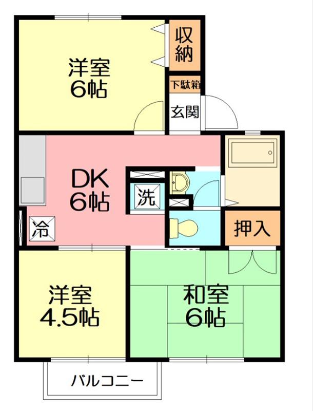 ハイツ須藤I(3DK/2階)の間取り写真