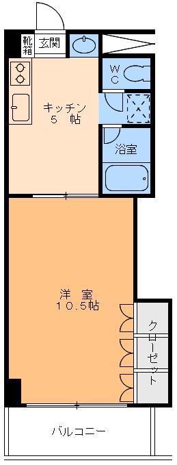 サンインテグラル道後(1DK/12階)の間取り写真