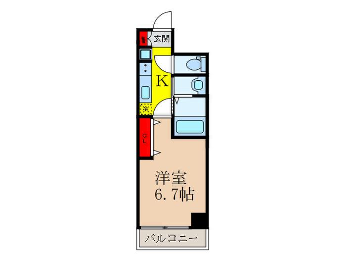 PARK HILLS 池田 LIEN(1K/9階)の間取り写真