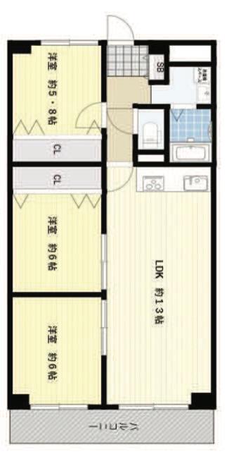 メゾンドール高石(3LDK/11階)の間取り写真