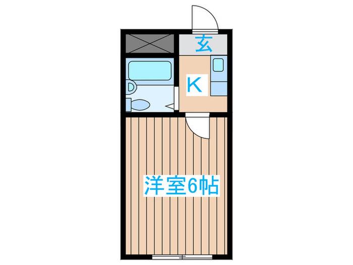 ビューパレス米ケ袋(1K/1階)の間取り写真