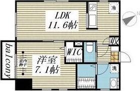 グランシャリオ(1LDK/1階)の間取り写真