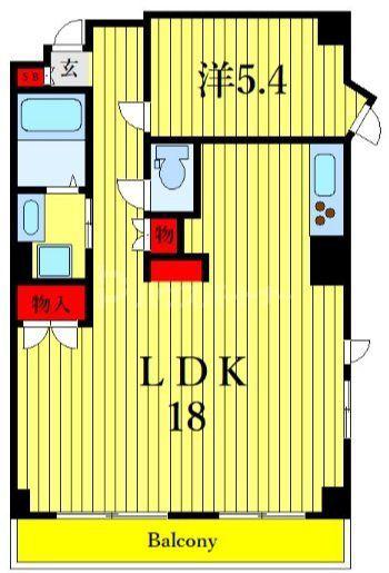KIRAKU2 B(1LDK/3階)の間取り写真
