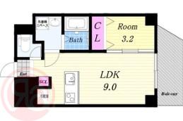 LA BENTEN(1LDK/8階)の間取り写真