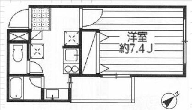 Y・Kマンション(1K/1階)の間取り写真