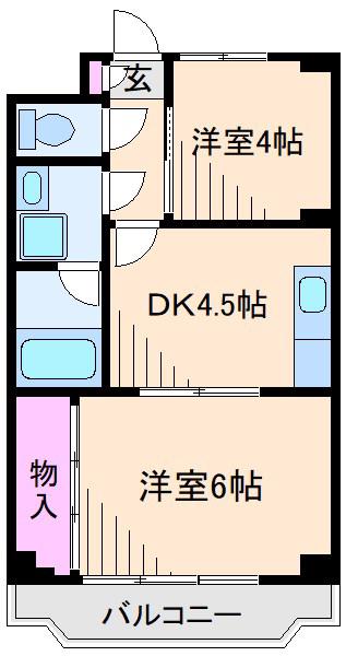 ツインアベニューB(2K/3階)の間取り写真