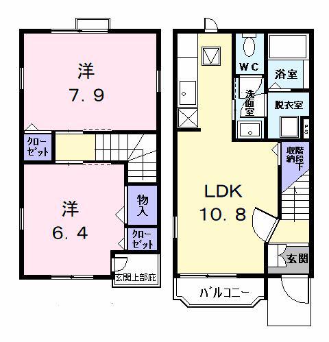 カーサエテルノI(2LDK/1階)の間取り写真